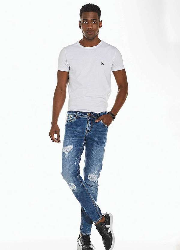 Calca Jeans Masculina Skinny Denuncia 101324347 Azul Azul We Happy