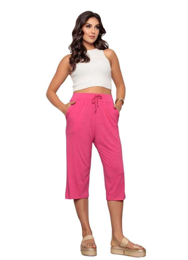 Zipituka - Calca Feminina Pantacourt com Bolsos Rosa Rosa