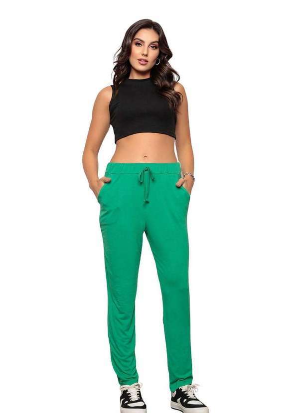 Zipituka - Calca Feminina Soltinha Reta Comfy Verde Verde