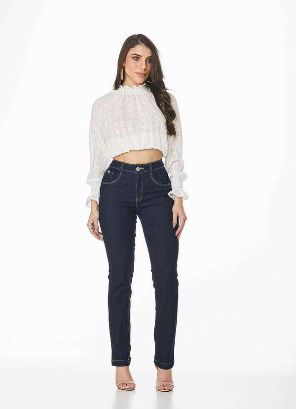 Linda Z - Calca Jeans Feminina Mid Rise Slim Linda Z 201623149 Azul Azul