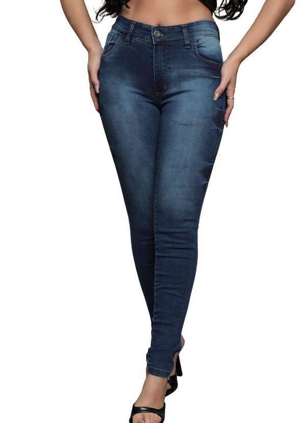 We Happy - Calca Jeans Skinny Feminina Media Azul Azul