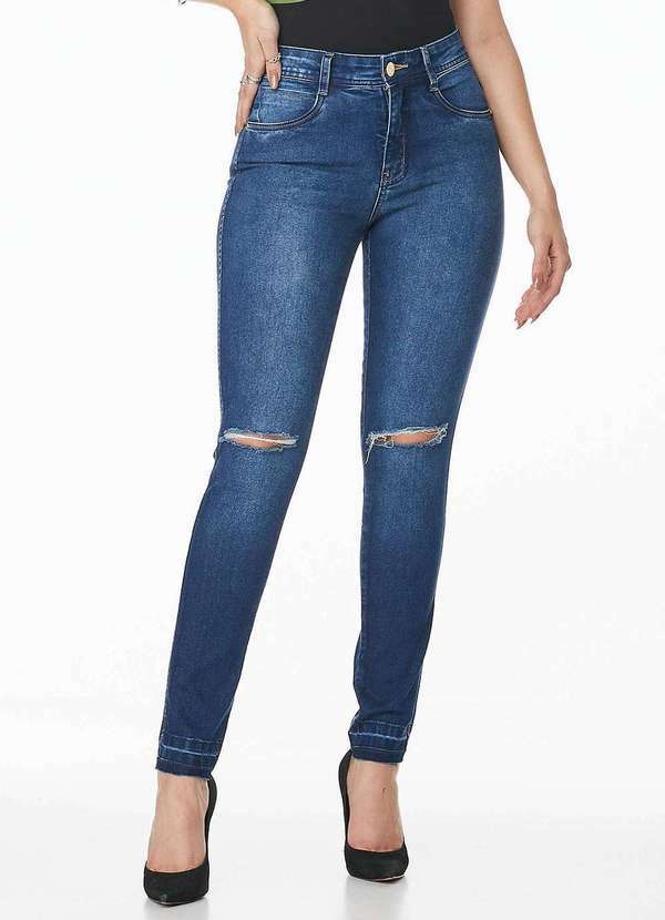 Linda Z - Calca Mid Rise Linda Z 206621454 Azul Azul