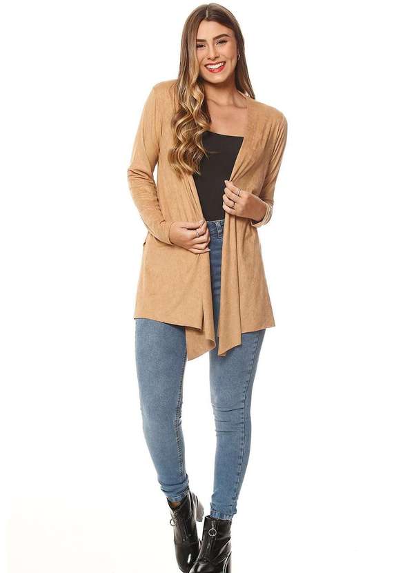 Zipituka - Cardigan Alongado Zipituka 923 Bege Bege 2