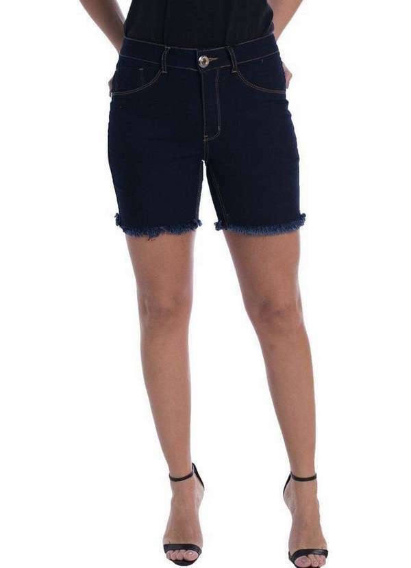 Denuncia - Shorts Jeans Denuncia Mid Rise Barra Desfiada Z 204323902 Azul Azul