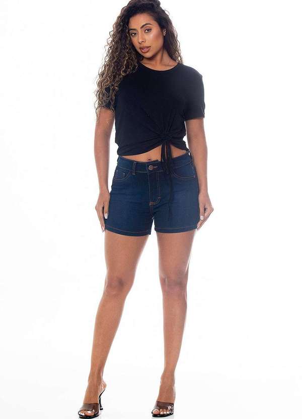 Abrazzo - Shorts Jeans Feminino Confort Abrazzo Azul Azul 2