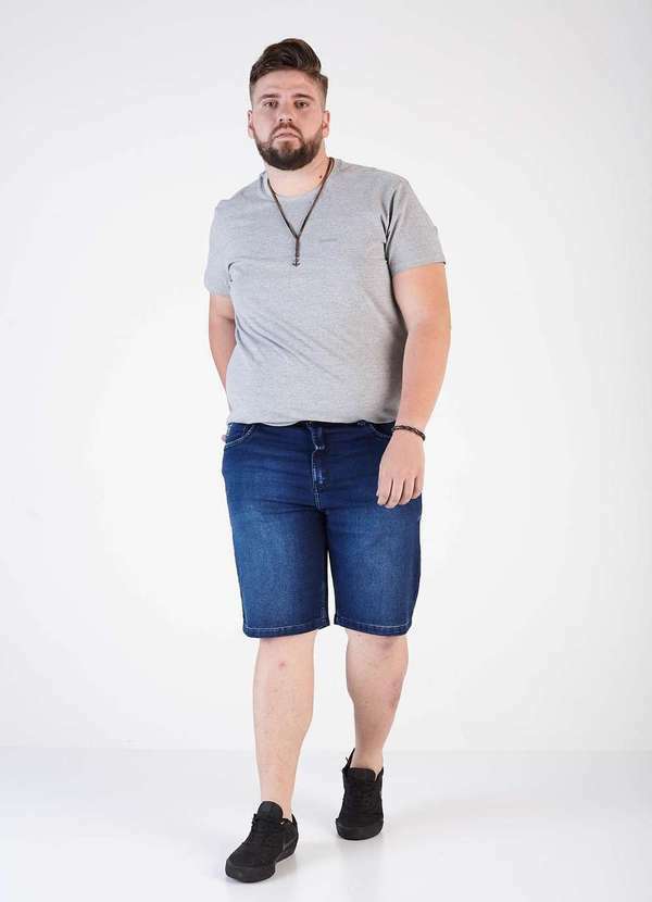Denuncia - Bermuda Plus Size Middle Azul Azul