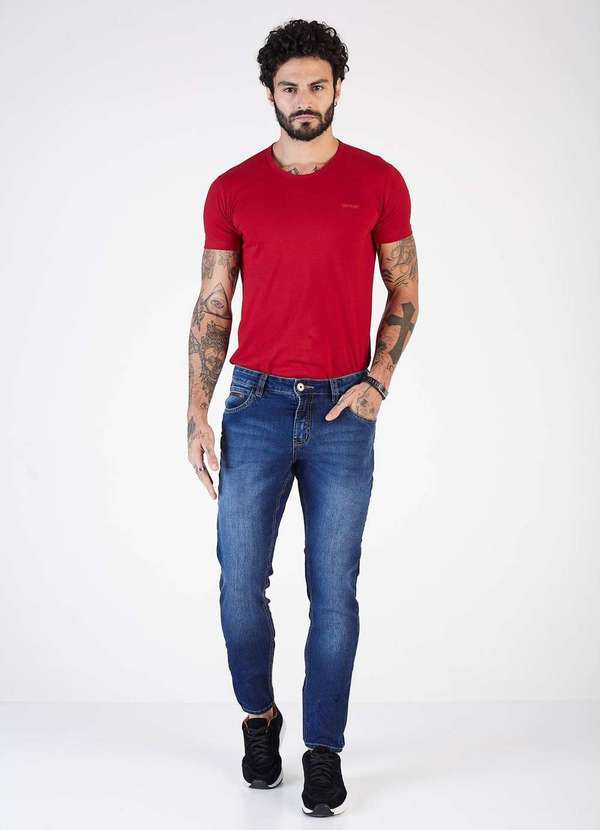 Denuncia - Calca Jeans Denuncia Skinny 101324271 Azul Azul