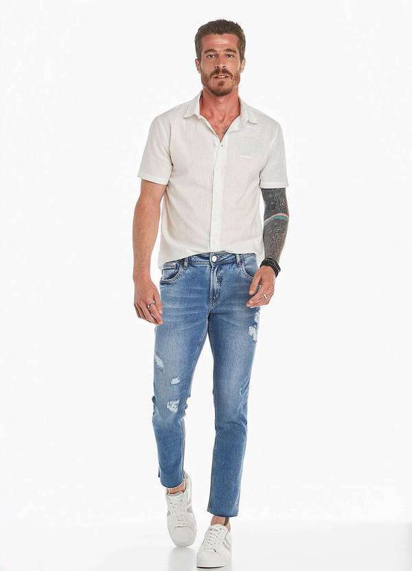 Osmoze - Calca Jeans Masculina Skinny Low Azul Azul