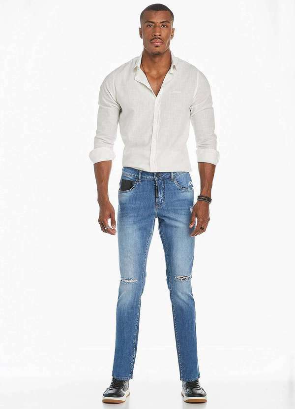 Osmoze - Calca Jeans Masculina Skinny Osmoze 5001100091 Azul Azul