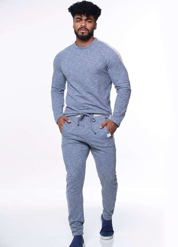 Osmoze - Calca Moletom Mescla Masculina Osmoze 101124388 Marinho Azul