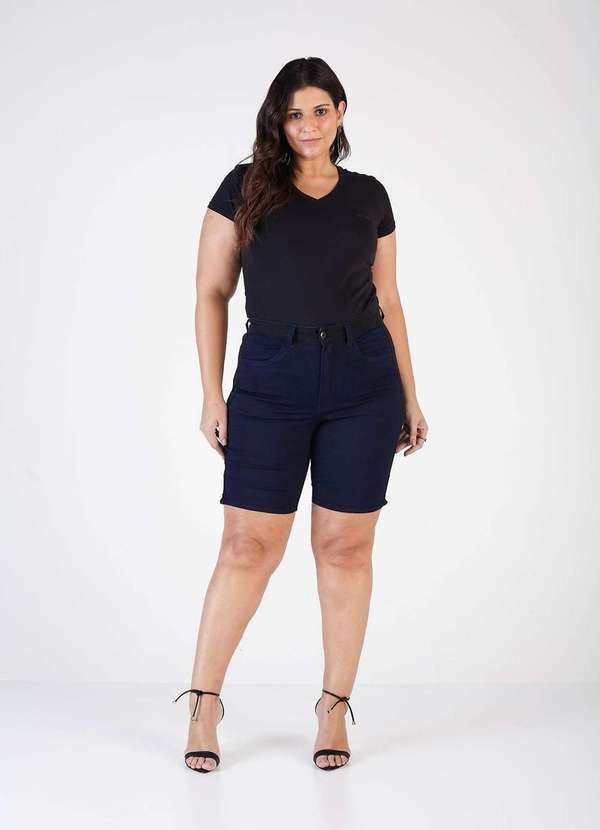 Denuncia - Bermuda Jeans Denuncia Plus Size Middle Plus 2033300001 Azul Azul