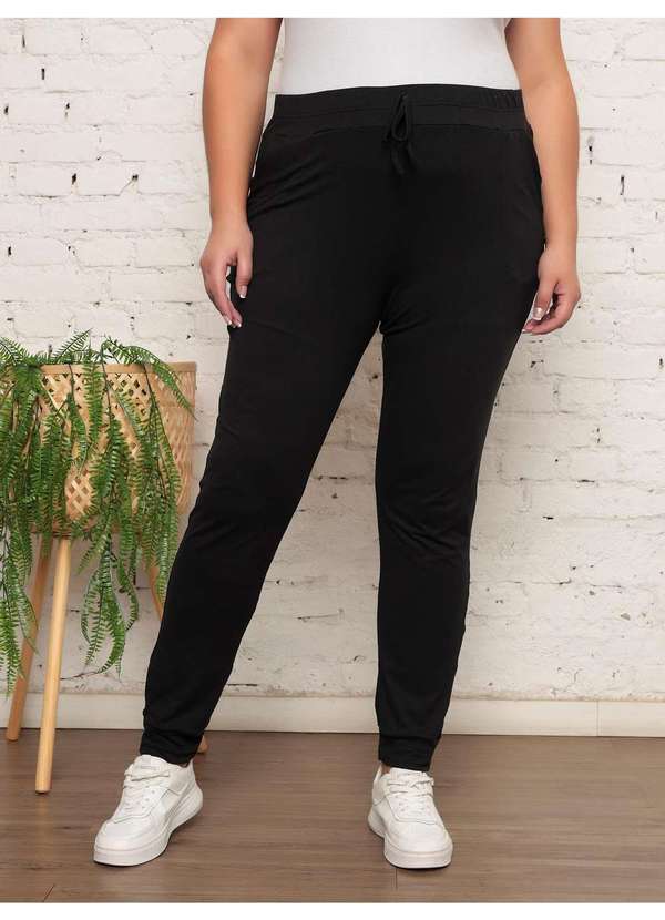 Zipituka - Calca Comfy com Punho em Suede 962 Preto Preto