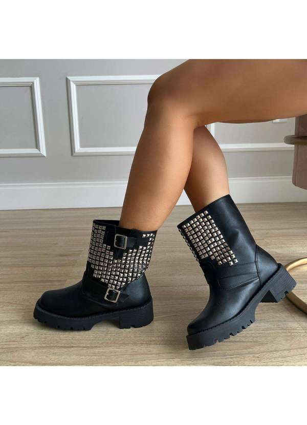 Damannu Shoes - Bota Biker Agnes Preto Preto