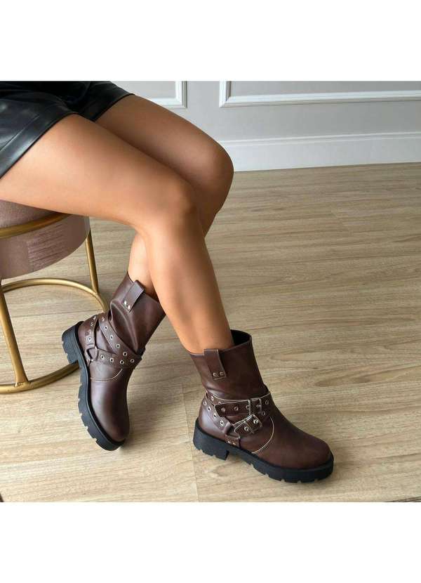 Damannu Shoes - Bota Biker Britney Cacau Marrom 5