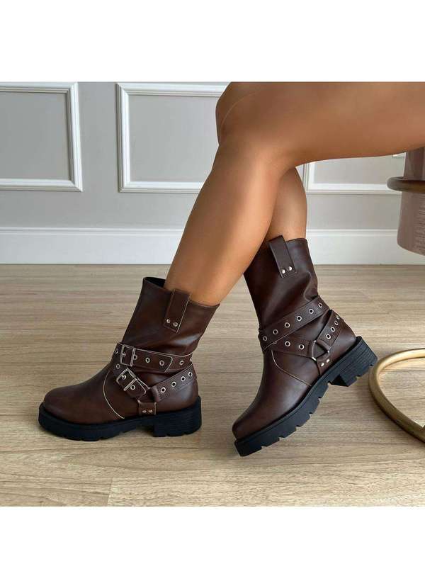 Damannu Shoes - Bota Biker Britney Cacau Marrom 6