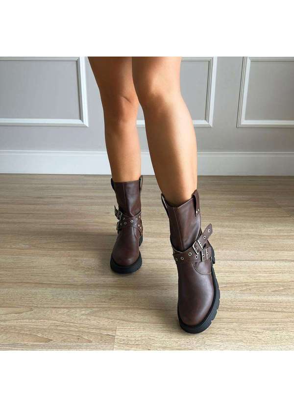 Damannu Shoes - Bota Biker Britney Cacau Marrom 7