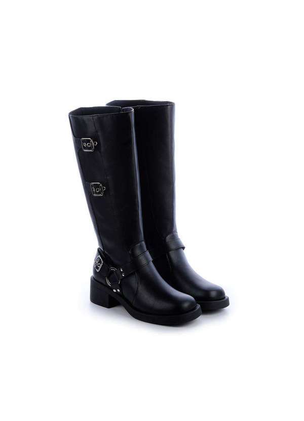 Damannu Shoes - Bota Biker Cano Alto Thamy Preto Preto 5