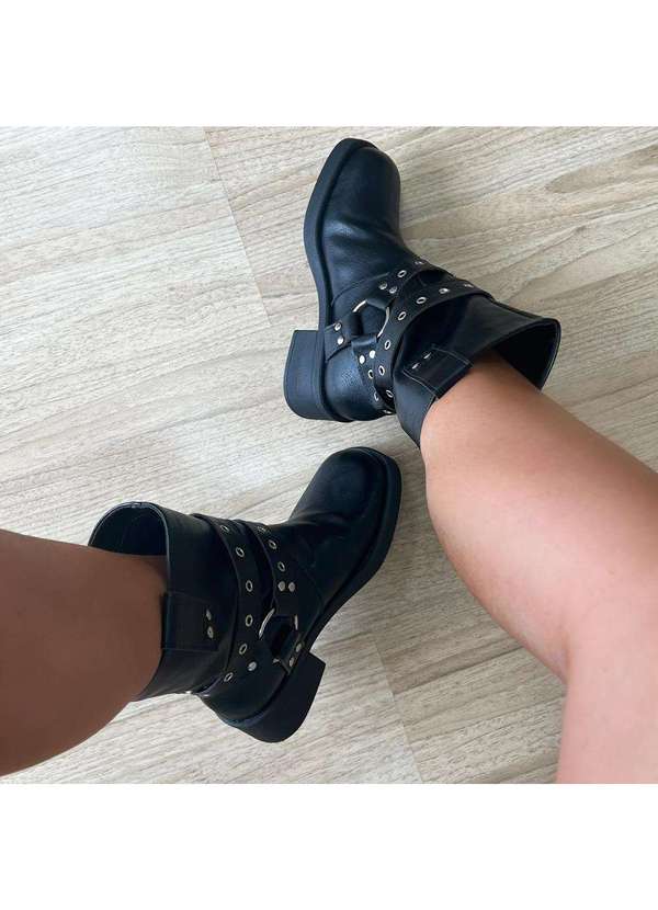 Damannu Shoes - Bota Biker Fivelas Cindy Preto Preto 6