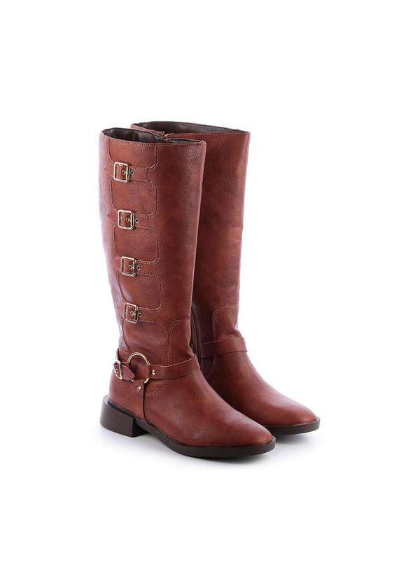 Damannu Shoes - Bota Biker Fivelas Hanna Caramelo Marrom 4