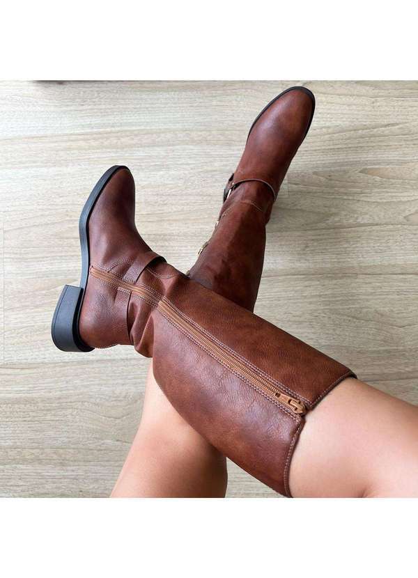 Damannu Shoes - Bota Biker Fivelas Hanna Caramelo Marrom 6