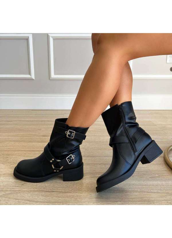 Damannu Shoes - Bota Biker Jennifer Preto Preto