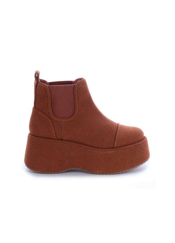 Damannu Shoes - Bota Cano Curto Elástico Elisa Camel Marrom