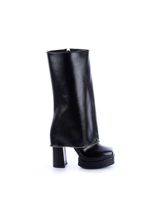 Damannu Shoes - Bota Capa Salto Bloco Kyara Preto Preto