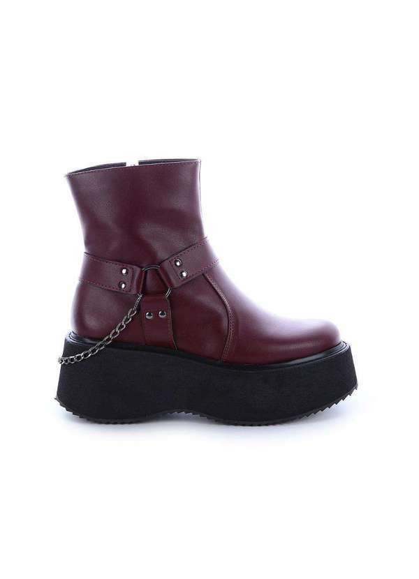 Damannu Shoes - Bota Coturno Plataforma Lívia Bordô Bordô