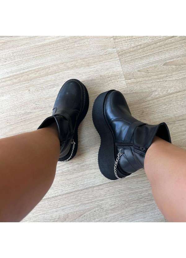 Damannu Shoes - Bota Coturno Plataforma Lívia Preto Preto 5