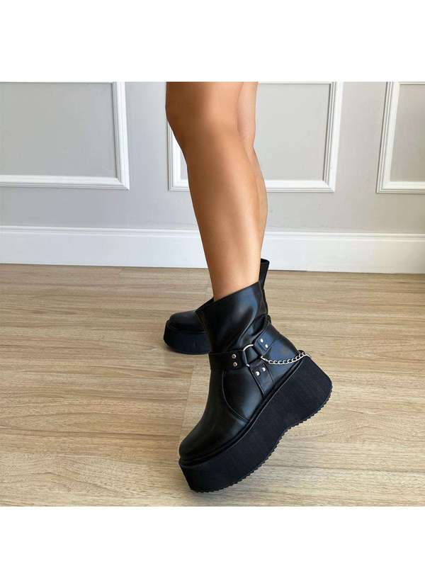 Damannu Shoes - Bota Coturno Plataforma Lívia Preto Preto 7