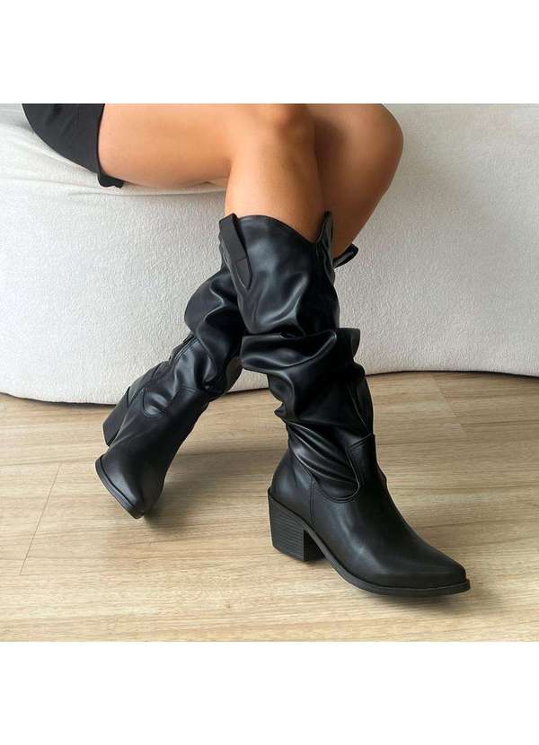 Damannu Shoes - Bota Country Slouchy Joana Preto Preto 2