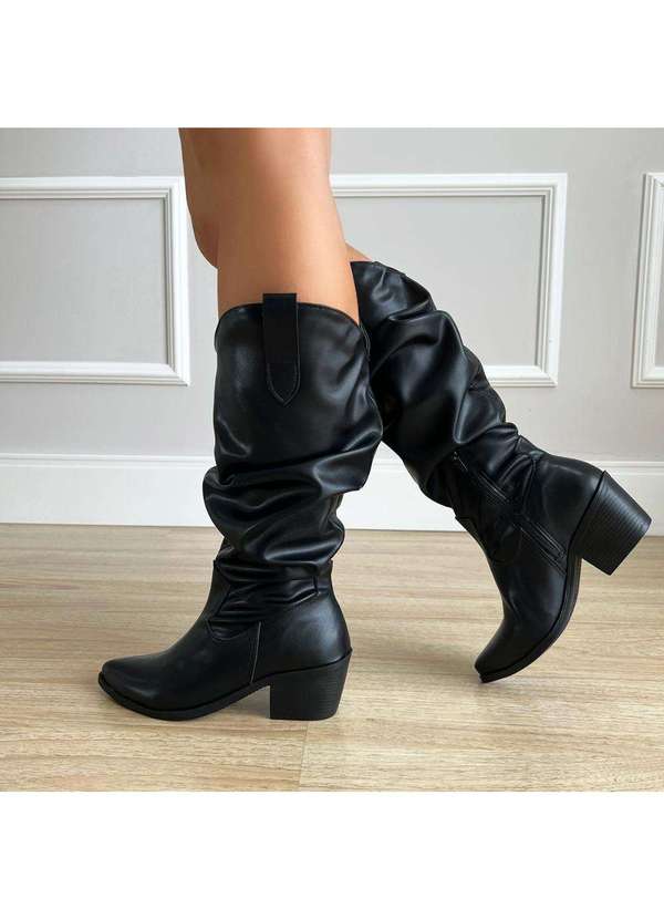 Damannu Shoes - Bota Country Slouchy Joana Preto Preto 4