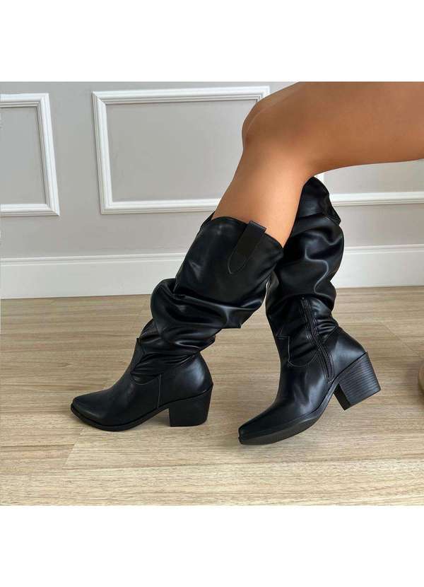 Damannu Shoes - Bota Country Slouchy Joana Preto Preto 5