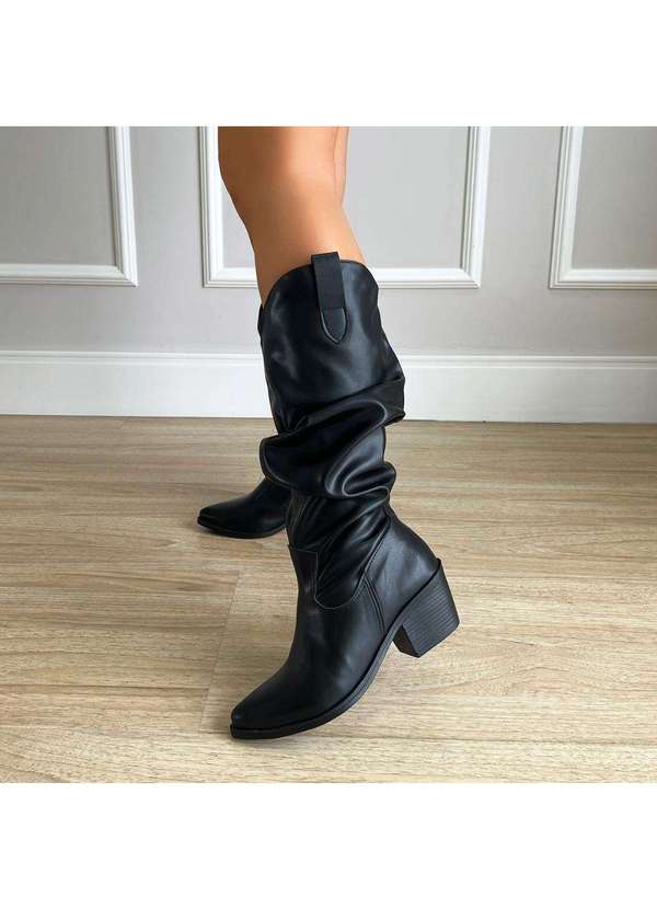 Damannu Shoes - Bota Country Slouchy Joana Preto Preto 6