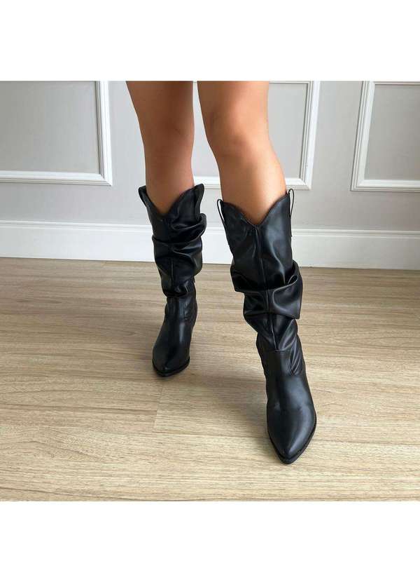 Damannu Shoes - Bota Country Slouchy Joana Preto Preto 7