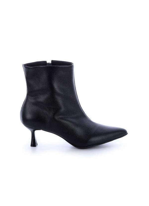 Damannu Shoes - Bota de Couro Salto Taça Bella Preto Preto