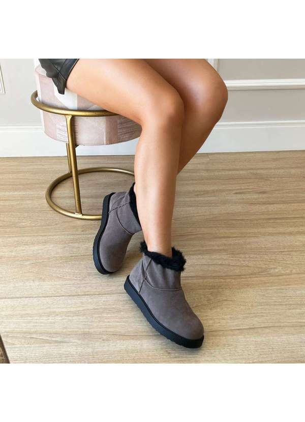 Damannu Shoes - Bota de Pelos Kauana Cinza Cinza 7