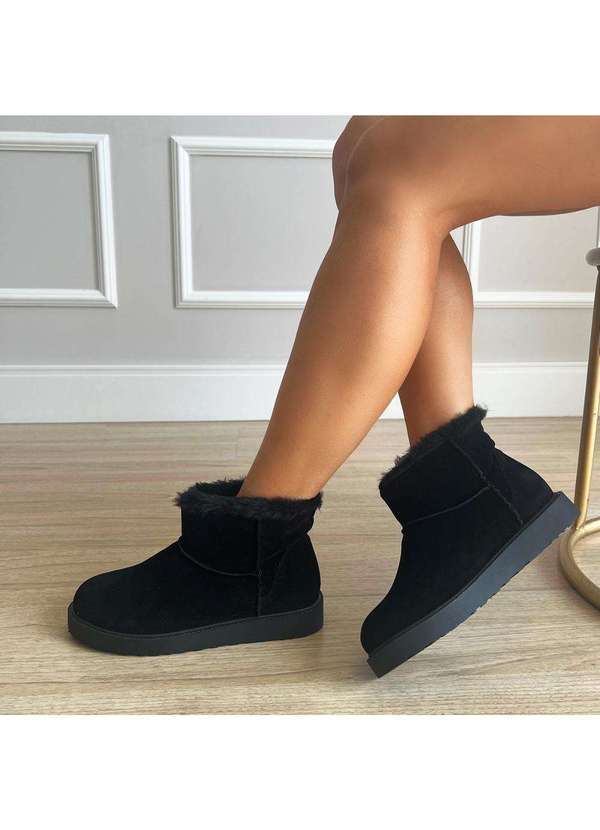 Damannu Shoes - Bota de Pelos Kauana Preto Preto