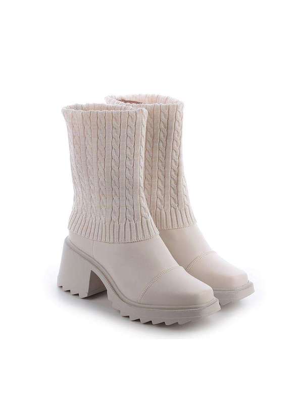 Damannu Shoes - Bota Meia Betina Off White Off White 4