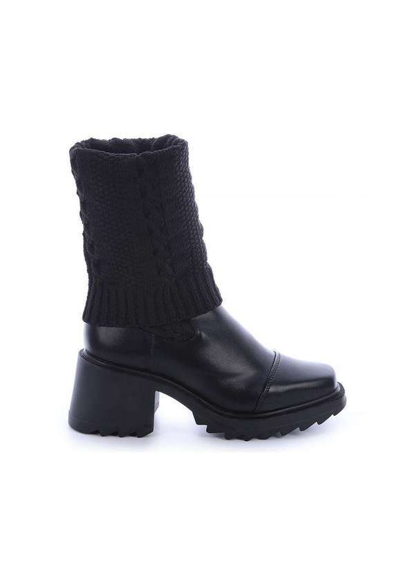 Damannu Shoes - Bota Meia Tratorada Luize Preto Preto