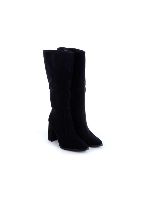 Damannu Shoes - Bota Salto Bloco Carol Suede Preto Preto 3