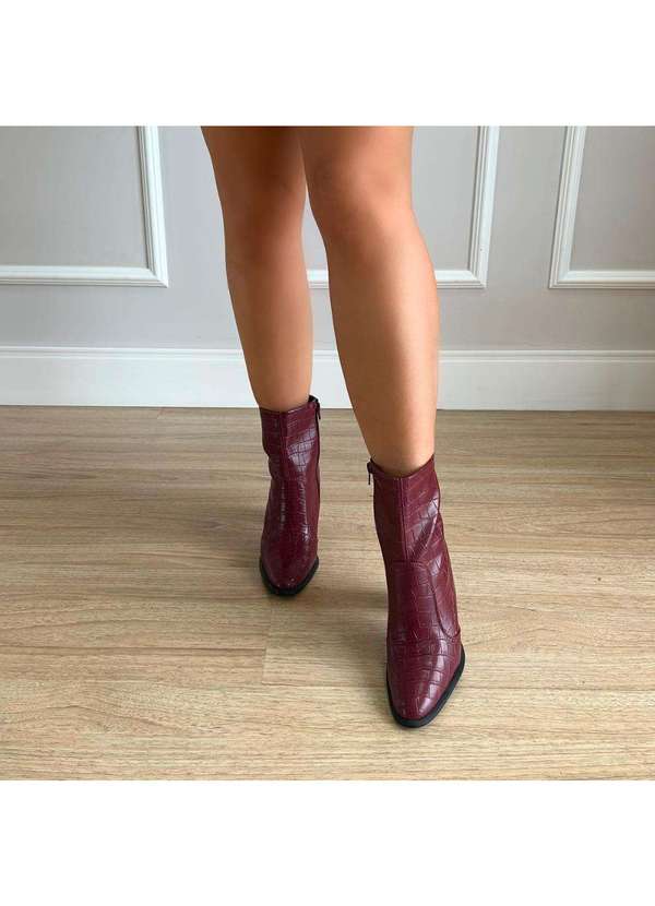 Damannu Shoes - Bota Salto Bloco Julia Bordô Bordô 6