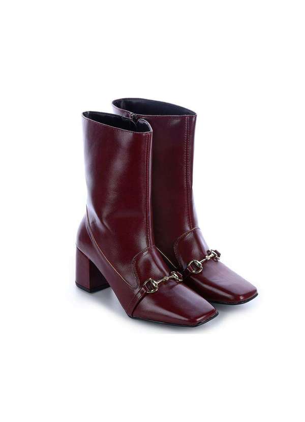 Damannu Shoes - Bota Salto Bloco Megan Bordô Bordô 3