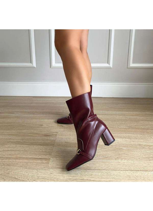 Damannu Shoes - Bota Salto Bloco Megan Bordô Bordô 7