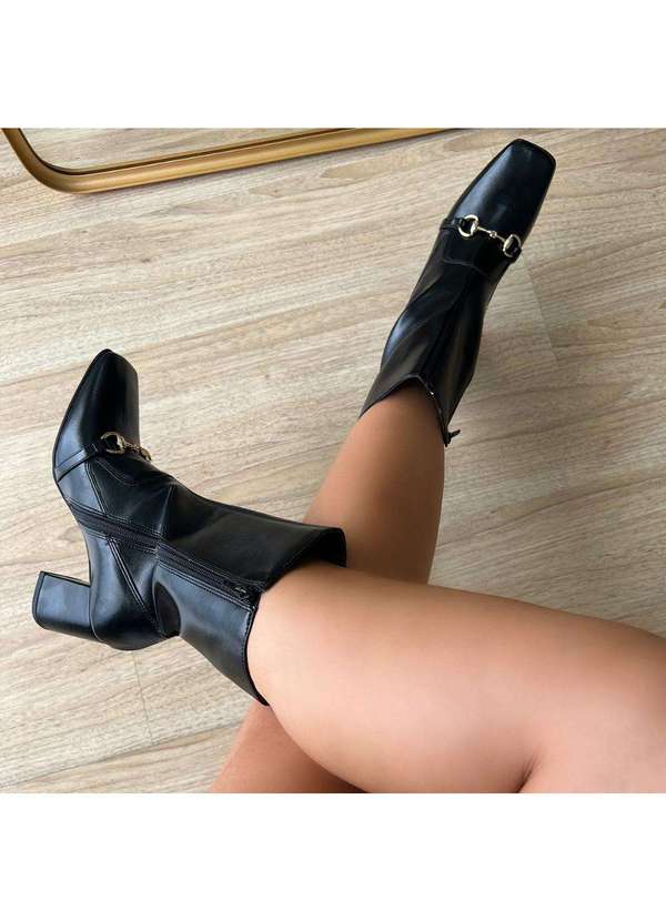 Damannu Shoes - Bota Salto Bloco Megan Preto Preto 2