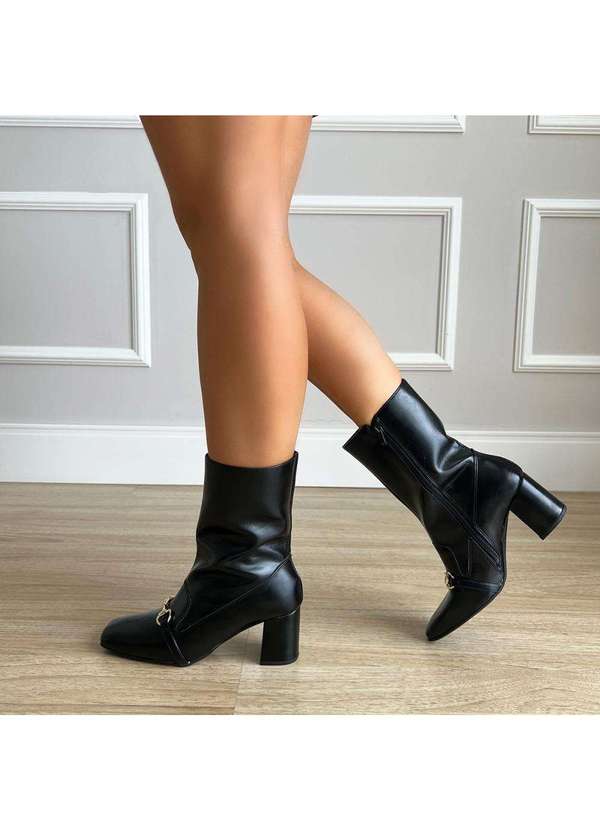 Damannu Shoes - Bota Salto Bloco Megan Preto Preto 4