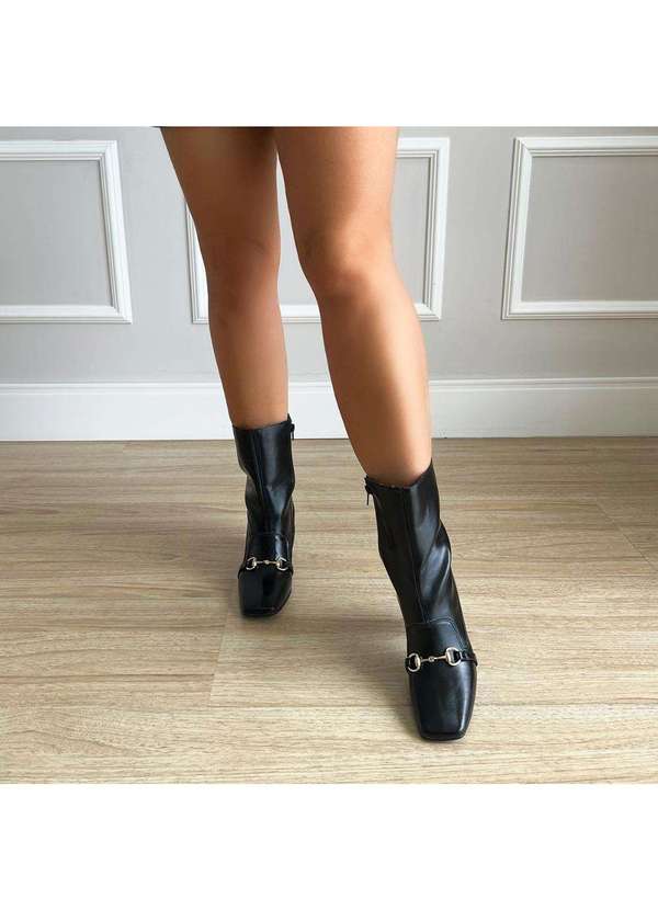 Damannu Shoes - Bota Salto Bloco Megan Preto Preto 6