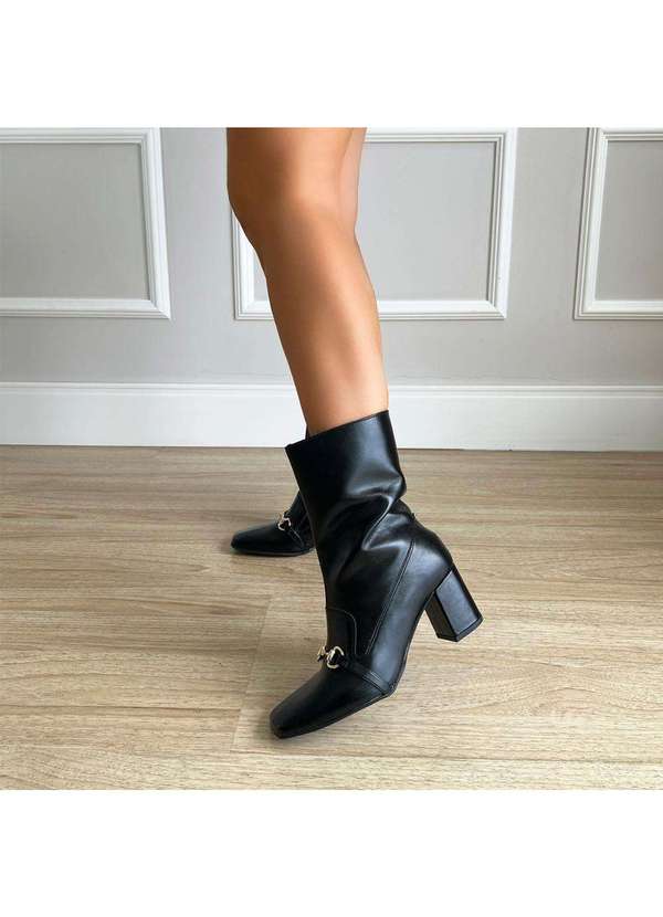 Damannu Shoes - Bota Salto Bloco Megan Preto Preto 7