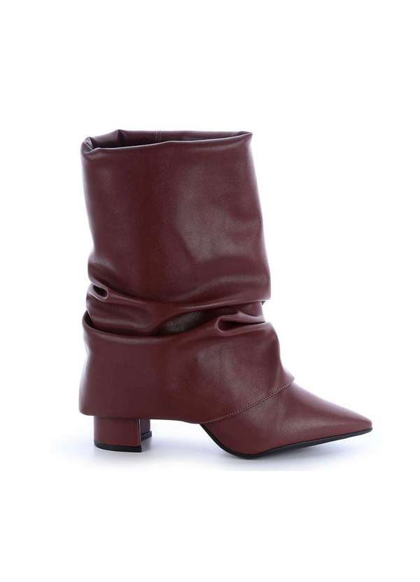 Damannu Shoes - Bota Slouchy Salto Bloco Luma Marrom Marrom