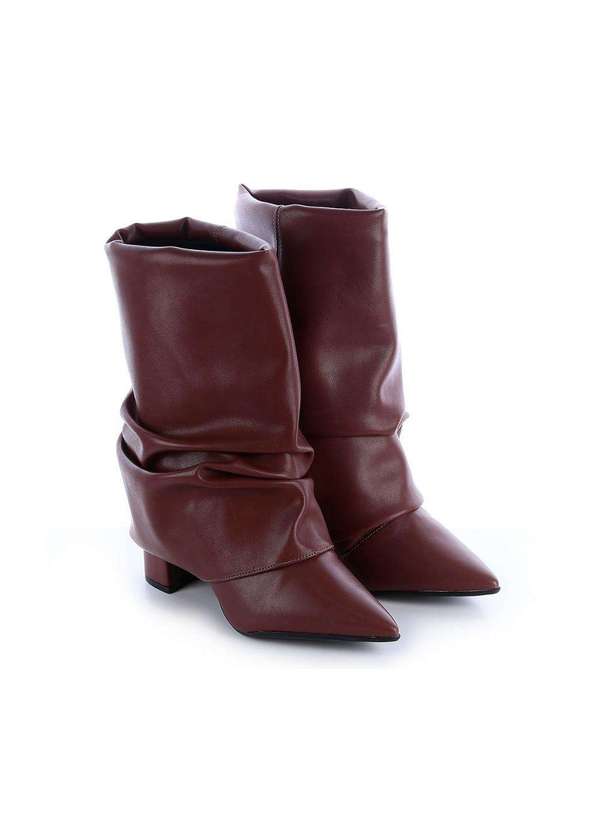 Damannu Shoes - Bota Slouchy Salto Bloco Luma Marrom Marrom 3